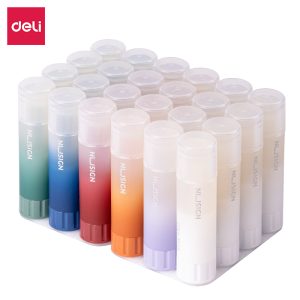 deli NS147 Nusign Glue Stick, 21g, Red Green Blue Orange White