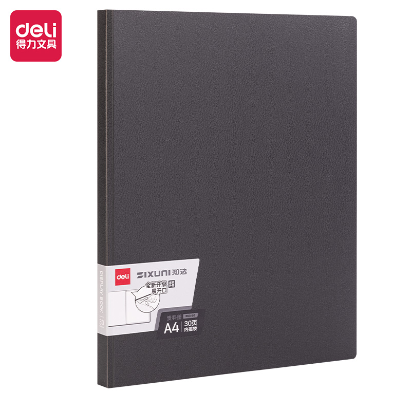 deli P63-30 Display Book, A4-30P, Dark Grey