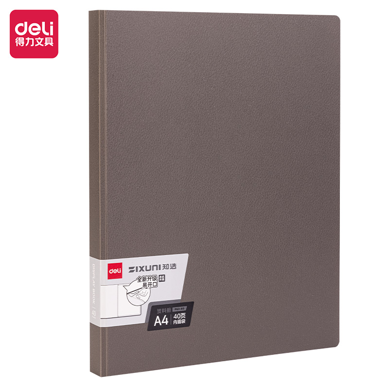 deli P63-40 Display Book, A4-40P, Light Grey