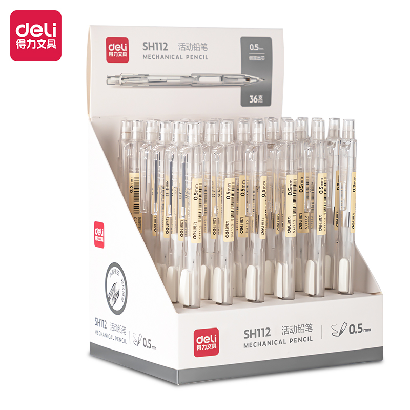 deli SH112 Mechanical Pencil, 0.5mm, White