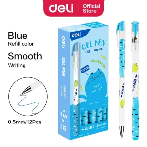 deli EG81-BL Gel Pen, Tip: 0.5mm, Blue