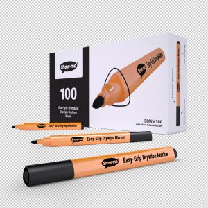 Show-Me Box Of 100 Triangular Whiteboard Markers In Black
