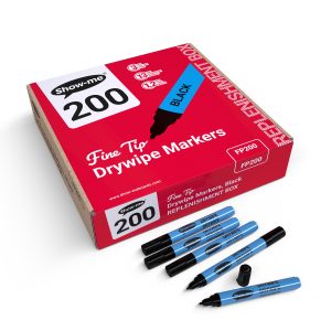 Show-Me Box Of 200 Fine Point Slim Barrel Whiteboard Markers In Black