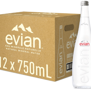 Evian Still water 750ml x 12 glass bottles