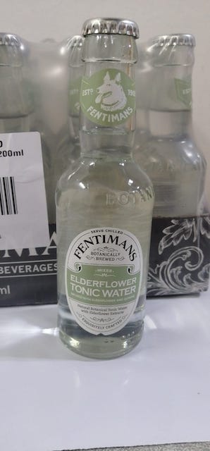 Fentimans Elderflower Tonic Water 200 ml x 24 glass bottles