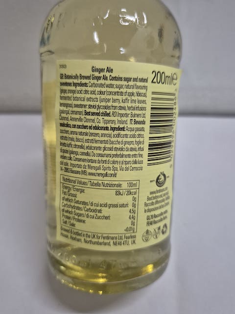 Fentimans Ginger Ale 200 ml x 6 glass bottles - Image 3