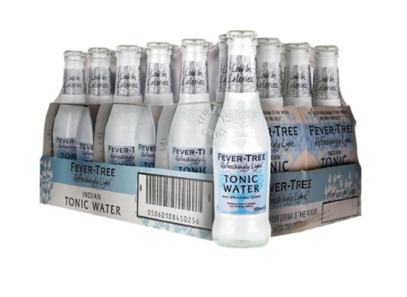 Fever Tree Light Tonic Water 200 ml x 24 glass bottles