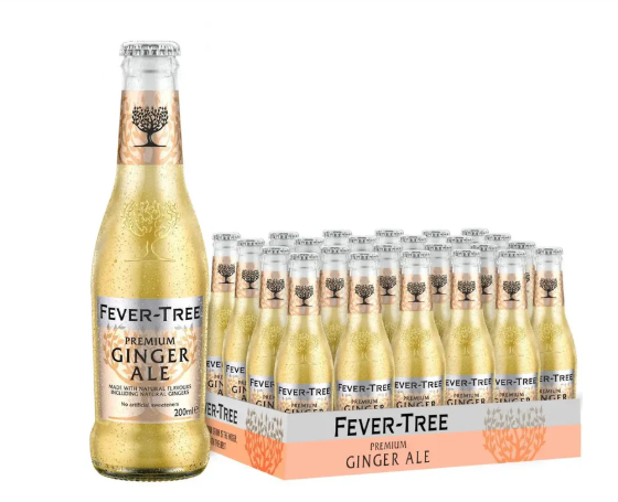 Fever Tree Premium Ginger Ale 200 ml x 24 glass bottles