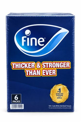 Fine Facial Tissue, 100 Sheets, 2-Ply, Carton of 6 Packs (36 Boxes) - Image 2