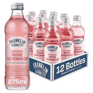 Franklin and Sons Natural Rose Lemonade 275ml x 12 Glass Bottles