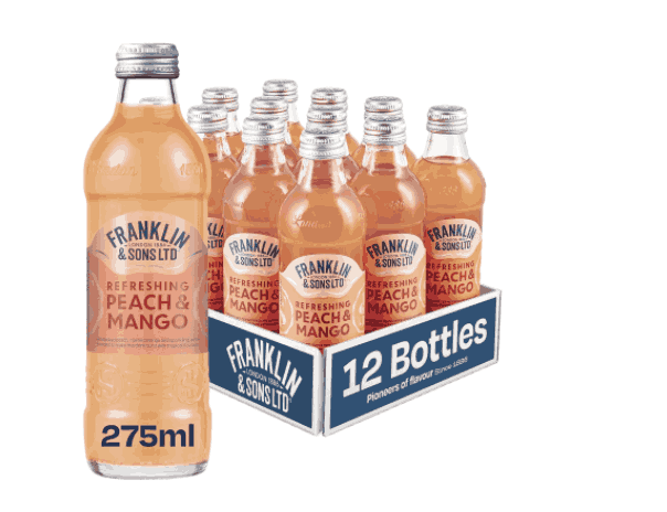 Franklin and Sons Peach And Mango drink 275ml x12 Glass Bottles