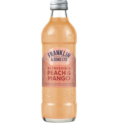 Franklin and Sons Peach And Mango drink 275ml x12 Glass Bottles - Image 3