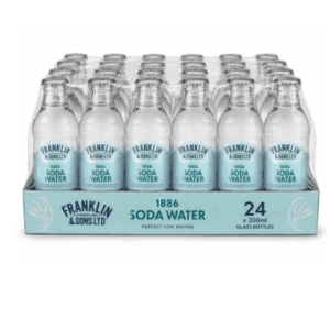 Franklin & Sons Soda Water 200ml x 24 Glass Bottles