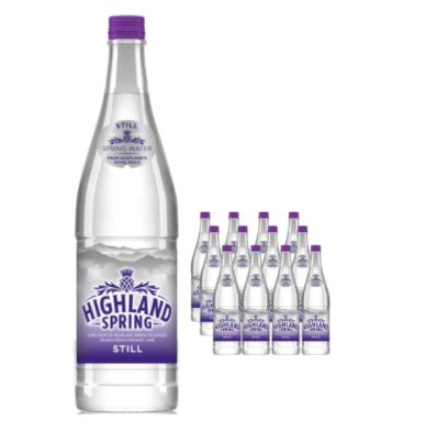 Highland Spring Still Water 750ml x 12 Glass bottles