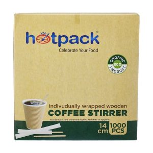 Hotpack Disposable Coffee Stirrer individually wrapped 14cm ( Box of 1000 pcs)