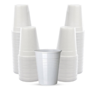 Hotpack Disposable Plastic White Cups 7oz carton of 1000pcs