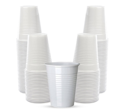 Hotpack Disposable Plastic White Cups 7oz carton of 1000pcs