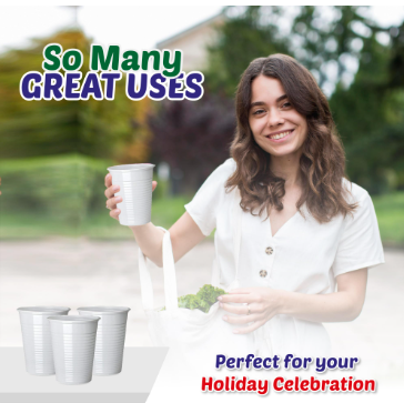 Hotpack Disposable Plastic White Cups 7oz carton of 1000pcs - Image 3