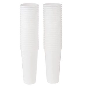 Hotpack Disposable Plastic White Cups 7oz ( Pack of 50)