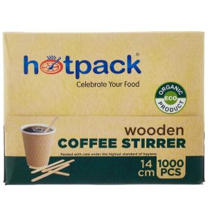 Hotpack Disposable Wooden Coffee Stirrer 14cm ( Box of 1000 pcs)