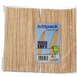 Hotpack Disposable Wooden Knife Pack of 100 pcs