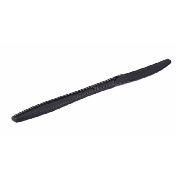 Hotpack Heavy Duty Black Plastic Knife, 50 Pieces per Pack,(20 Packs per Carton) - Image 2