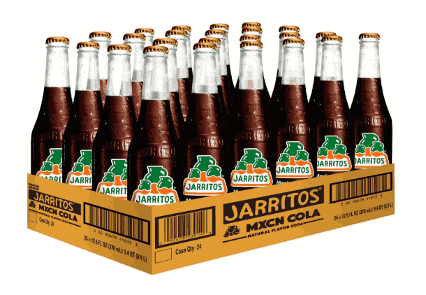 Jarritos Mexican Cola Natural Flavor Soda 370 ml x 24 glass bottles