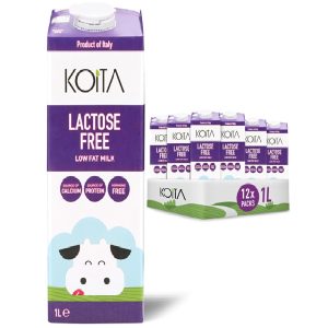 Koita Lactose Free Low Fat Milk, 1L, Pack of 12