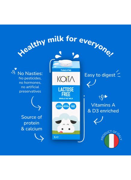 Koita Lactose Free Whole Fat Milk 1L - Image 3