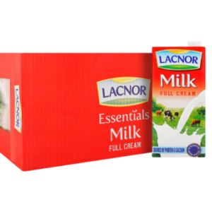 Lacnor Full Cream Long Life Milk 1L, Carton of 12 packs