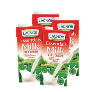 Lacnor Full Cream Long Life Milk 1L, Pack of 4