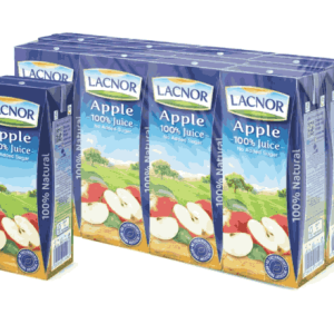 Lacnor Long Life No Added Sugar Apple Juice, 180ml Pack of 8