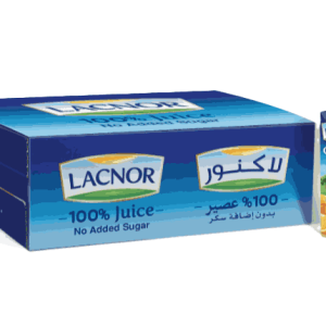 Lacnor Long Life No Added Sugar Orange Juice, 180ml carton of 32 packs
