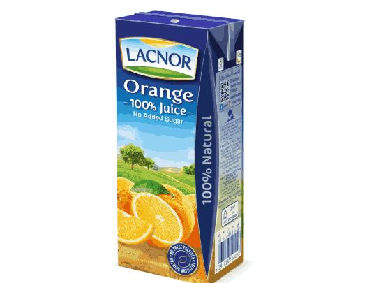 Lacnor Long Life No Added Sugar Orange Juice, 180ml carton of 32 packs - Image 2