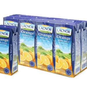 Lacnor Long Life No Added Sugar Orange Juice 180ml Pack of 8