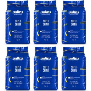 Lavazza Super Crema Coffee Beans (1kg), Carton of 6 packs