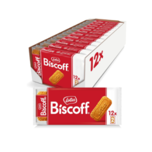 Lotus Biscoff Original Caramelised Individually Wrapped Biscuits 186g, carton of 12 packs
