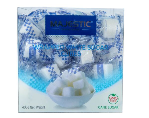 Majestic White Sugar Cubes Individually Wrapped 1 Box 400g - Image 2