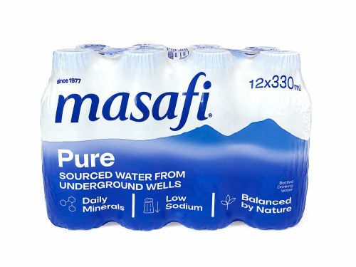Masafi Pure Still water 330 ml x 12 plastic bottles