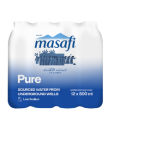 Masafi Pure Still water 500ml x 12 plastic bottles