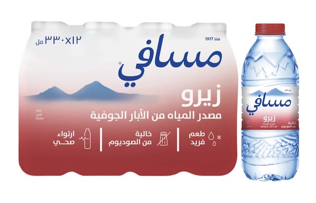 Masafi Zero Sodium still water 330 ml x 12 plastic bottles
