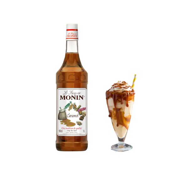 Monin Caramel Syrup In Glass Bottle, 1 Litre - Image 2