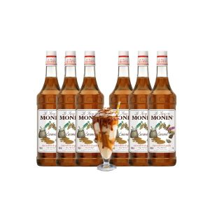 Monin Caramel Syrup In Glass Bottle, 1L, carton of 6 bottles