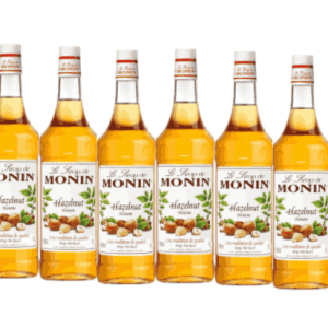 Monin Hazelnut Syrup In Glass Bottle, 1L, carton of 6 bottles