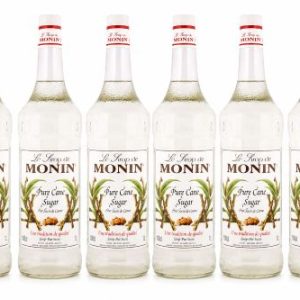 Monin Pure Cane Sugar Syrup In Glass Bottle, 1 Litre, Carton of 6 Bottles