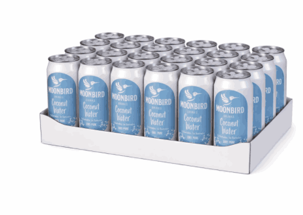 Moonbird Coconut Water 250ml x 24 cans, No Added Sugar