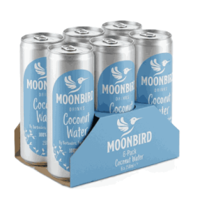 Moonbird Coconut Water 250ml x 6 cans, No Added Sugar