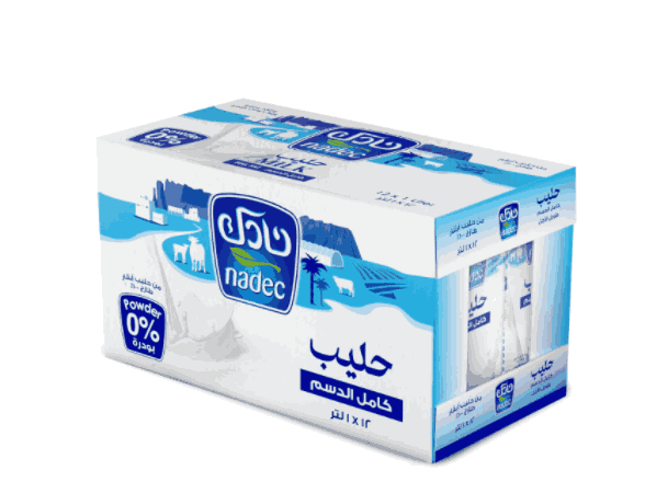 Nadec Full Fat Long Life Milk 1L Carton of 12 packs