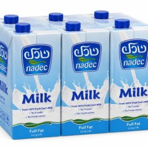 Nadec Full Fat Long Life Milk 1L, Pack of 6
