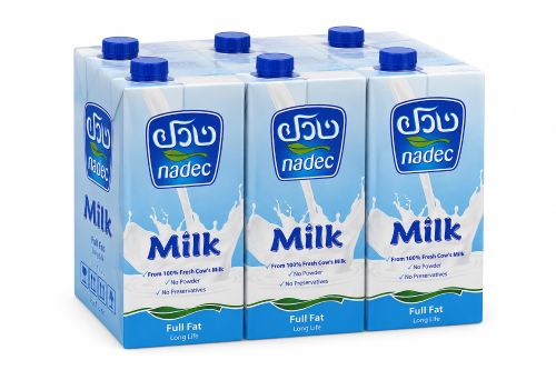 Nadec Full Fat Long Life Milk 1L, Pack of 6